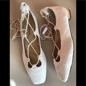 J.Renee Flats Faux Suede Ghillie Lace-up Closure